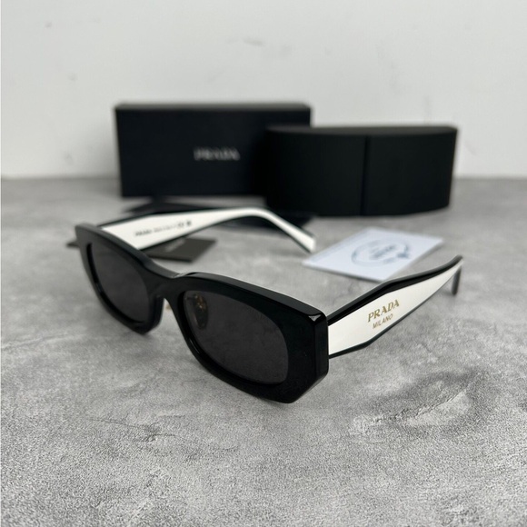 ?Prada Black and White Sunglasses